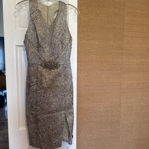 Theia, metallic semi formal dress